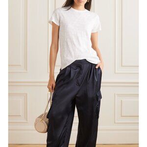 NEW WOMEN'S ATM ANTHONY THOMAS MELILLO SLUB SCHOOLBOY CREW TEE TOP WHITE